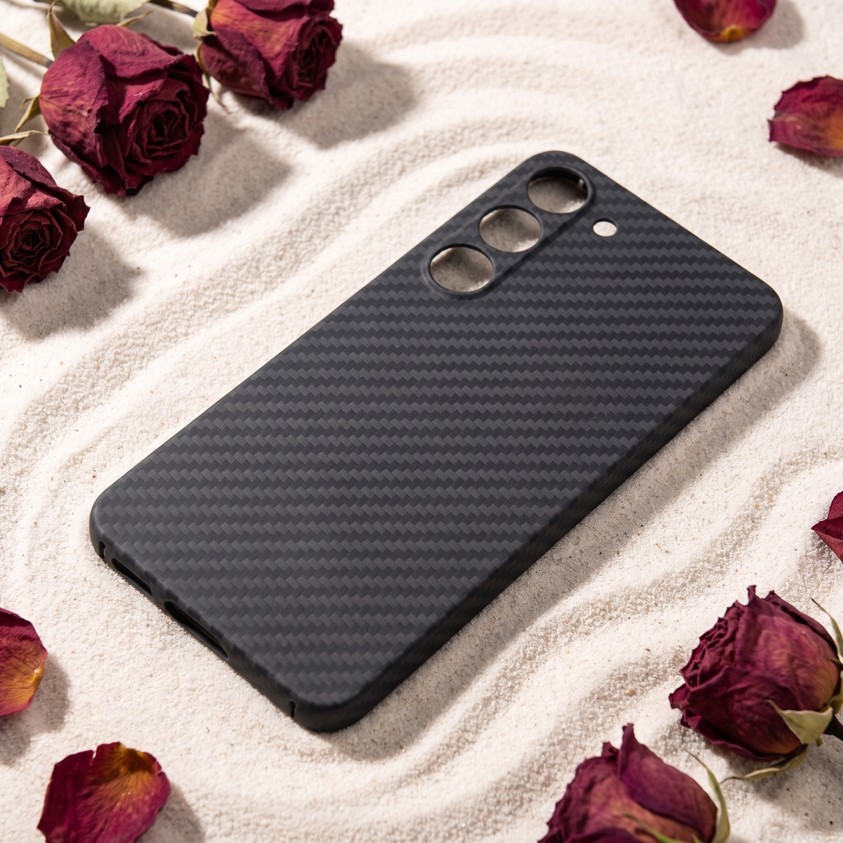 Black aramid case for Galaxy S25 Edge