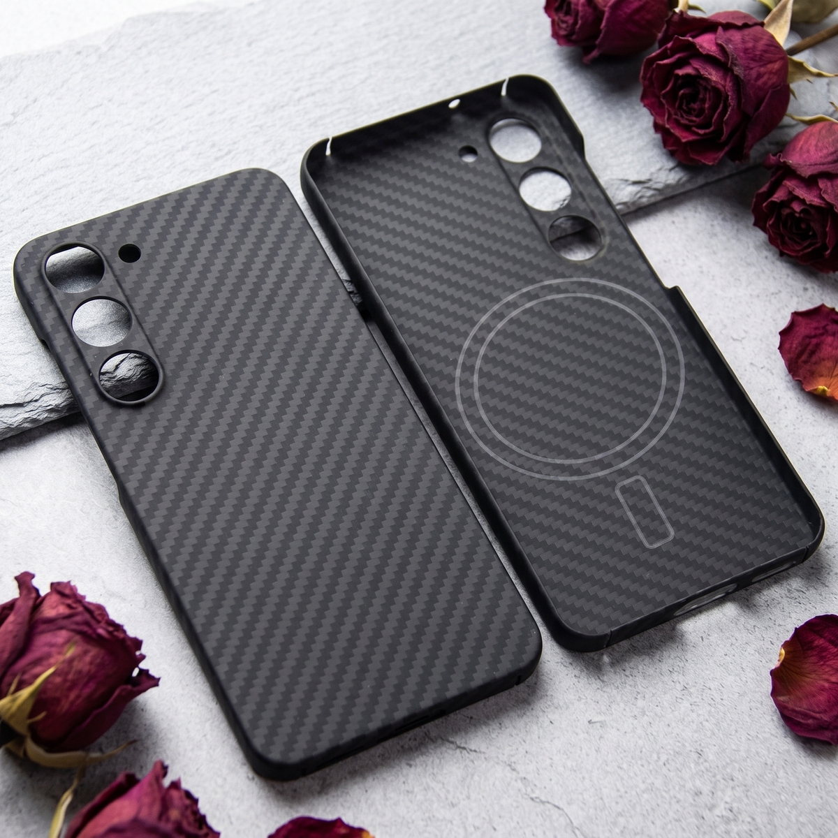 Black aramid case for Galaxy S25 FE