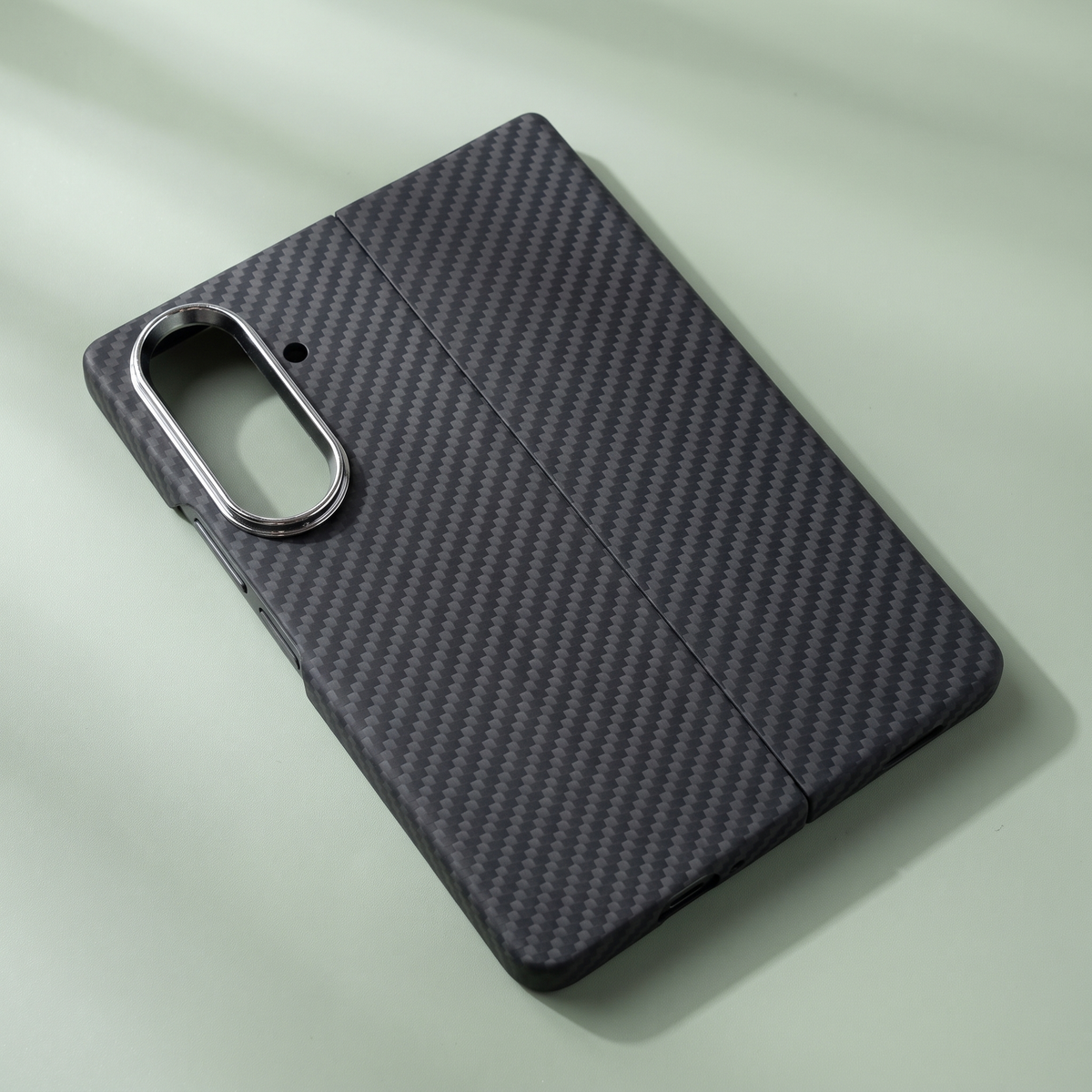 Black 1500D aramid fiber magnetic case for Galaxy Z Fold 7