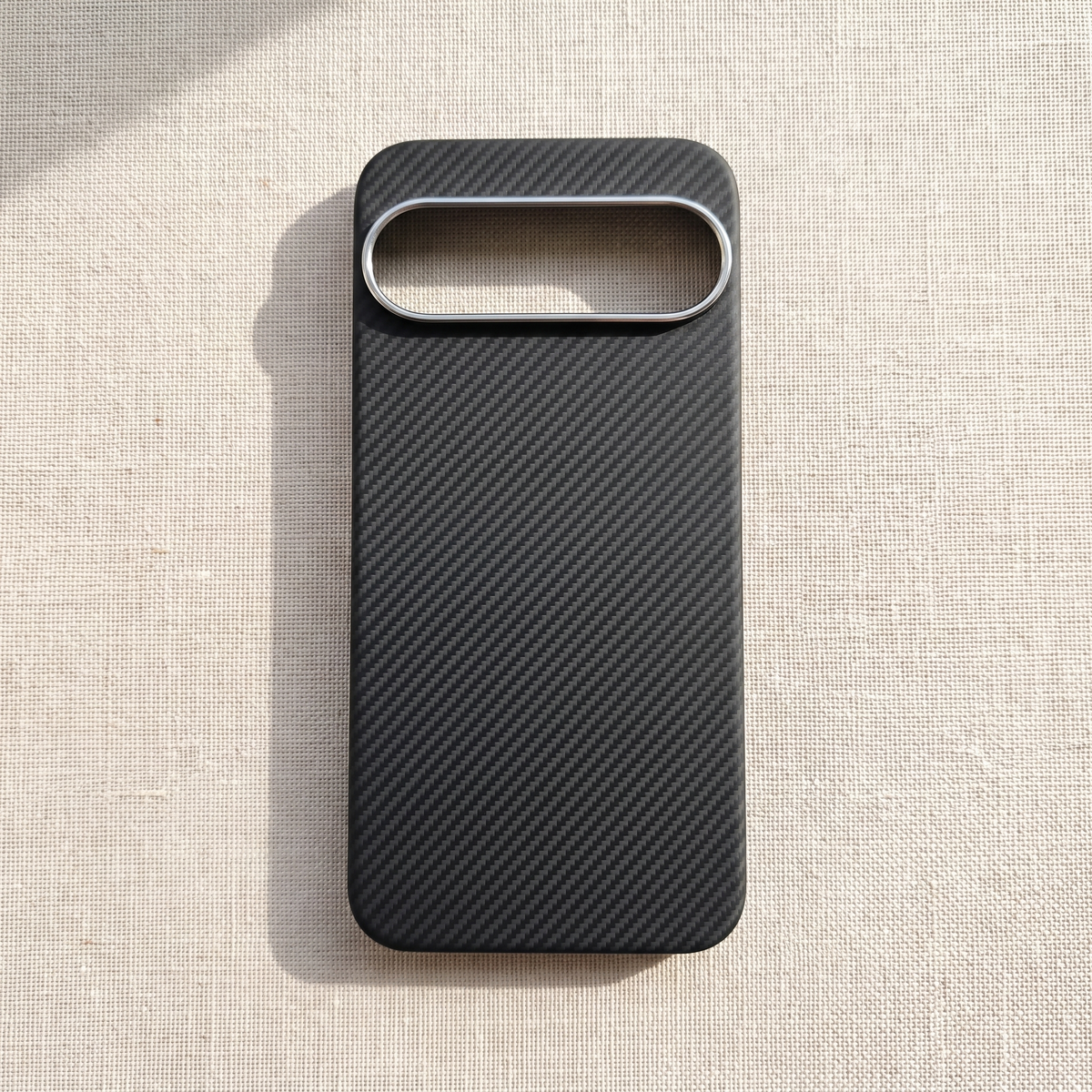 Black 600D aramid fiber magnetic case for Pixel 10