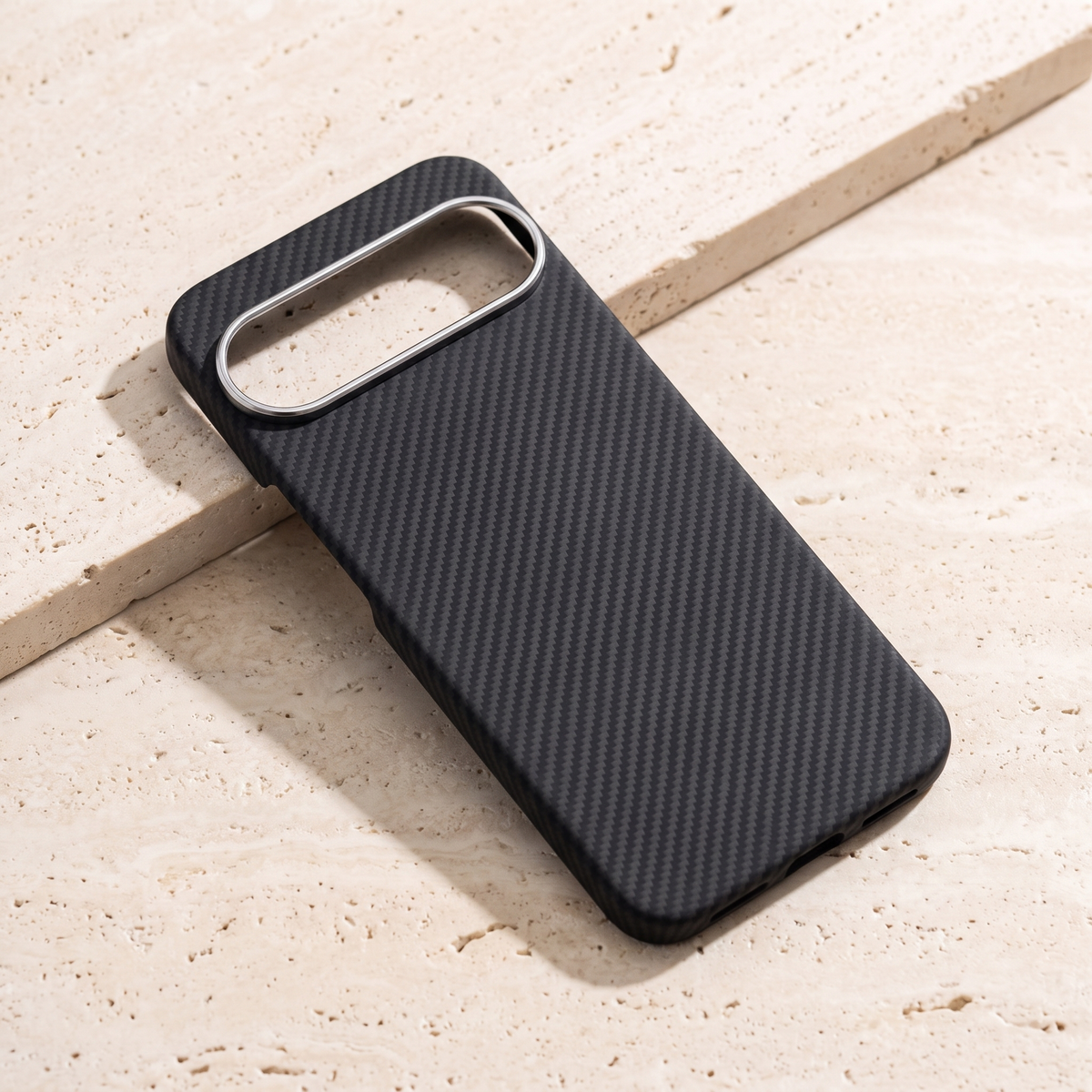 Black 600D aramid fiber magnetic case for Pixel 10 Pro