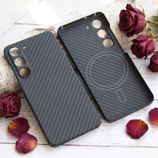 Black aramid case for Galaxy S25+