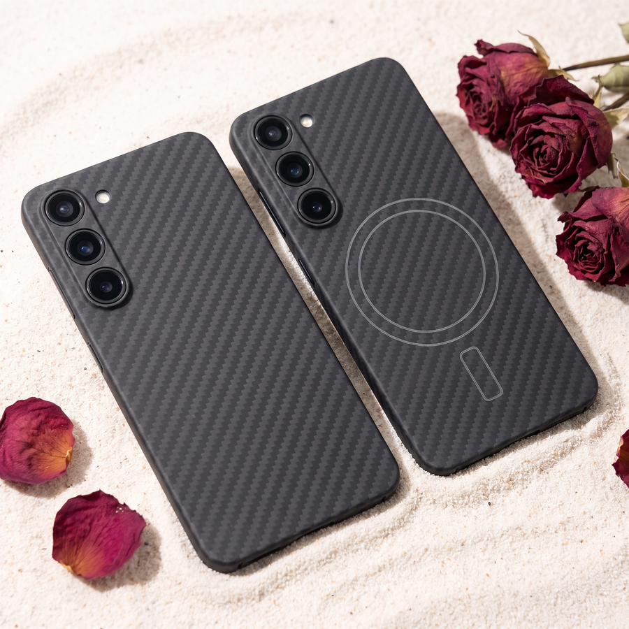 Black aramid case for Galaxy S25 Edge