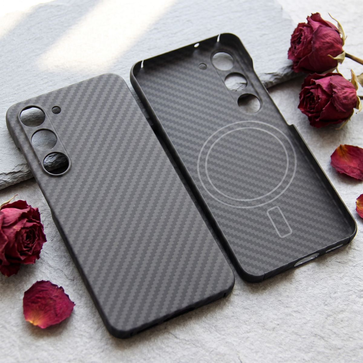 Black aramid case for Galaxy S25 FE